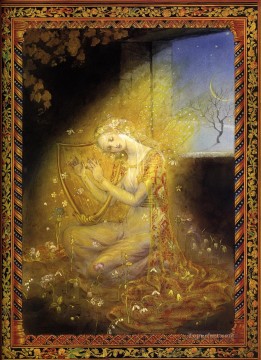 Fantasía popular Painting - con marco pintado ángel con lira Fantasía